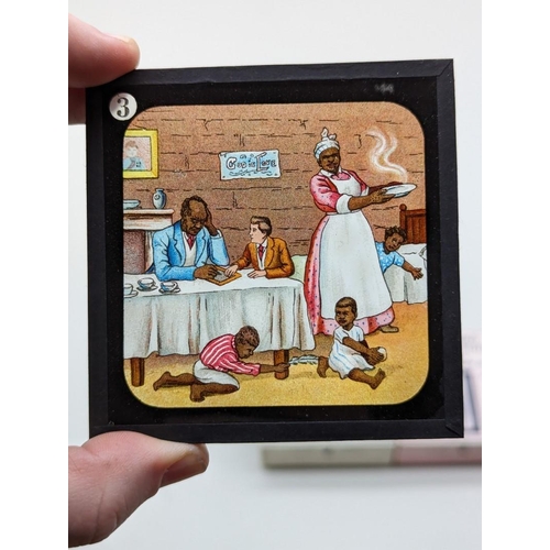 272 - COLOURED LANTERN SLIDES: Uncle Tom's Cabin. Complete, contained in 3 original printed boxes wit... 