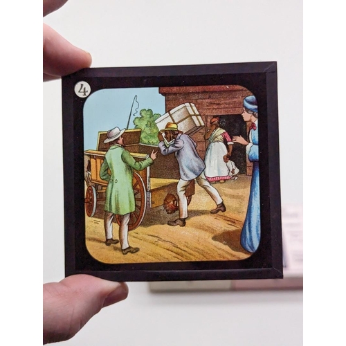 272 - COLOURED LANTERN SLIDES: Uncle Tom's Cabin. Complete, contained in 3 original printed boxes wit... 