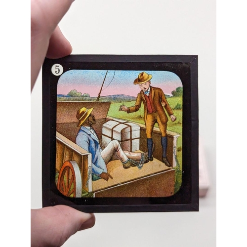 272 - COLOURED LANTERN SLIDES: Uncle Tom's Cabin. Complete, contained in 3 original printed boxes wit... 