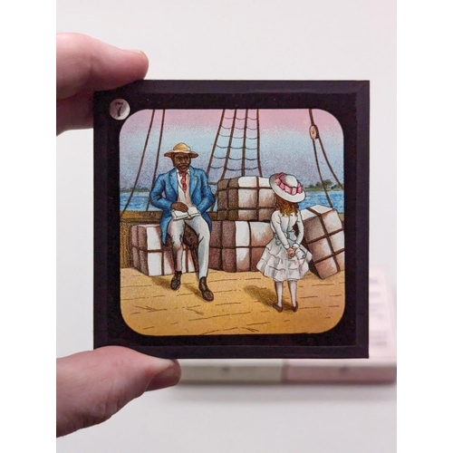 272 - COLOURED LANTERN SLIDES: Uncle Tom's Cabin. Complete, contained in 3 original printed boxes wit... 