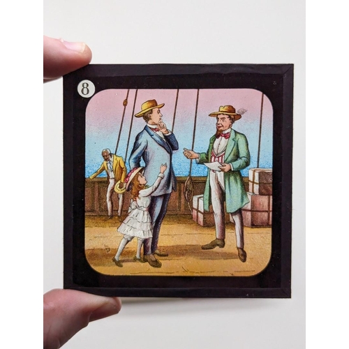 272 - COLOURED LANTERN SLIDES: Uncle Tom's Cabin. Complete, contained in 3 original printed boxes wit... 