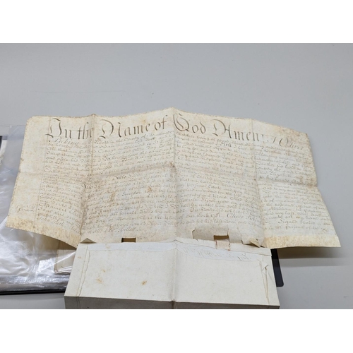 279 - POTTON MUCH MANURED: collection of 16 legal documents on vellum and paper, c.1690-1874, aranged... 