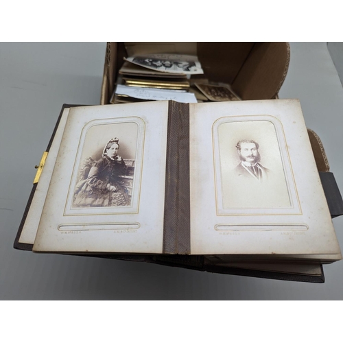 284 - PHOTOGRAPHY: a mixed lot, mainly 19thc inc. CDV and cabinet cards, portraits and group photogra... 