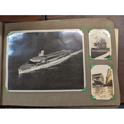 287 - PHOTOGRAPH ALBUMS: BRITISH AIRCRAFT CARRIER, early 1930s period, approx 150+ corner mounted images o... 