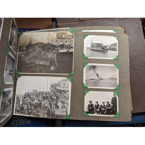 287 - PHOTOGRAPH ALBUMS: BRITISH AIRCRAFT CARRIER, early 1930s period, approx 150+ corner mounted images o... 