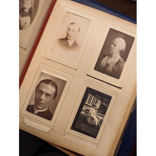 290 - CARTES DES VISITE: group of 5 albums, containing approx 270 CDV and cabinet cards, to include M... 