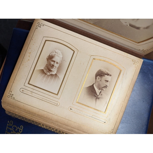 290 - CARTES DES VISITE: group of 5 albums, containing approx 270 CDV and cabinet cards, to include M... 