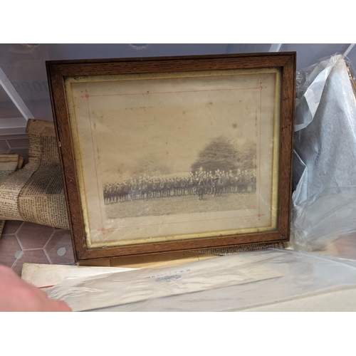 291 - PRINTS, ENGRAVINGS, WATERCOLOURS, PHOTOGRAPHS: a mixed quantity in large box, to include 4 earl... 