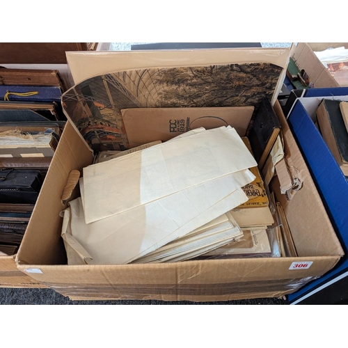 306 - MISCELLANEOUS EPHEMERA: a quantity in large box, to include some folded military maps. (Box)... 