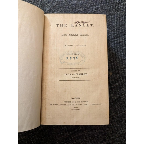 308 - VACCINATION REPORTS: 3 parts, disbound in wrappers: plus bound vols 'The Lancet' 1831-32, for sale w... 