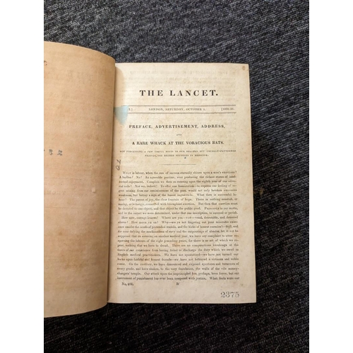 308 - VACCINATION REPORTS: 3 parts, disbound in wrappers: plus bound vols 'The Lancet' 1831-32, for sale w... 