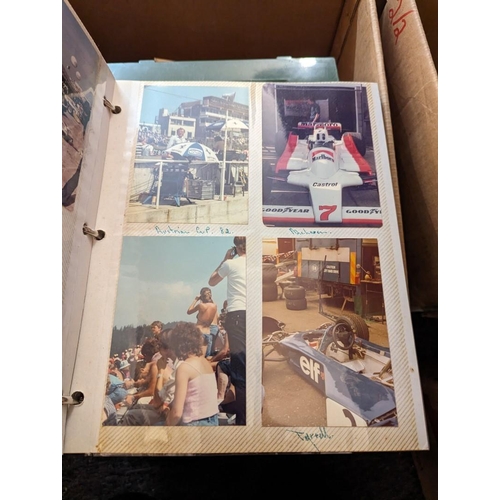 311 - CINE SLIDES: a quantity in 2 boxes; to include F1 photos, mostly 1970s and a RAF golf album.... 