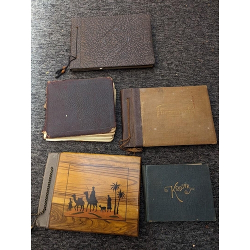 330 - PHOTOGRAPH ALBUM: EGYPT/PALESTINE, 1940s period, olivewood boards, oblong 8vo: with a smaller f... 