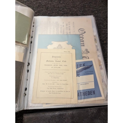 331 - SHIPPING EPHEMERA: a collection housed in 2 modern looseleaf folders, inc. P&O, Orient Line, Cun... 