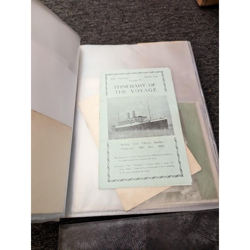 331 - SHIPPING EPHEMERA: a collection housed in 2 modern looseleaf folders, inc. P&O, Orient Line, Cun... 