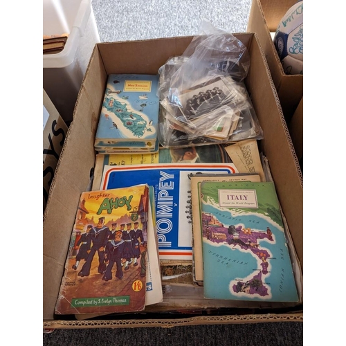 335 - EPHEMERA: a mixed quantity in box, inc. photographs, periodicals, greetings etc. (Box)... 