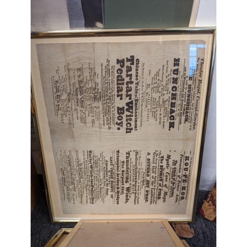 341 - GEORGIAN PLAYBILLS: a group of 4, 1830s period, each framed and glazed, including 'Signor Pagan... 