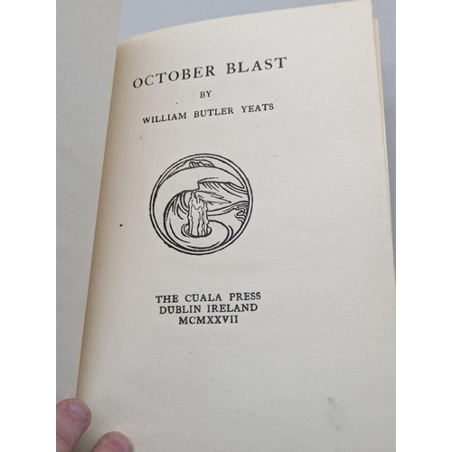 35 - YEATS (William Butler): 'October Blast..': Dublin, Cuala Press, 1927: one of 350 copies, includ... 