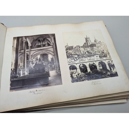 355 - PHOTOGRAPH ALBUM: EDINBURGH/NORTH OF ENGLAND: large format Victorian album, approx 420 albumen-... 