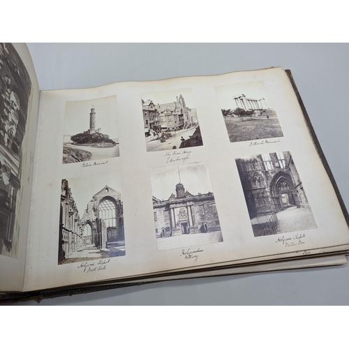 355 - PHOTOGRAPH ALBUM: EDINBURGH/NORTH OF ENGLAND: large format Victorian album, approx 420 albumen-... 