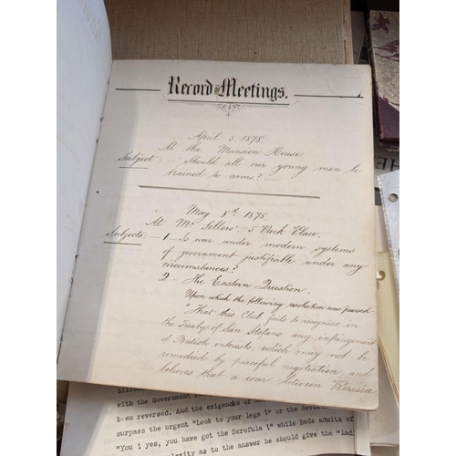 359 - MANUSCRIPT: EASTBOURNE CLERICAL SOCIETY: minutes of meetings of the society for 1886, filling thick ... 