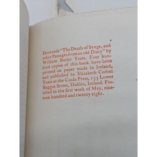 36 - YEATS (William Butler): 'The Death of Synge, and Other Passages from an Old Diary..': Dublin, C... 