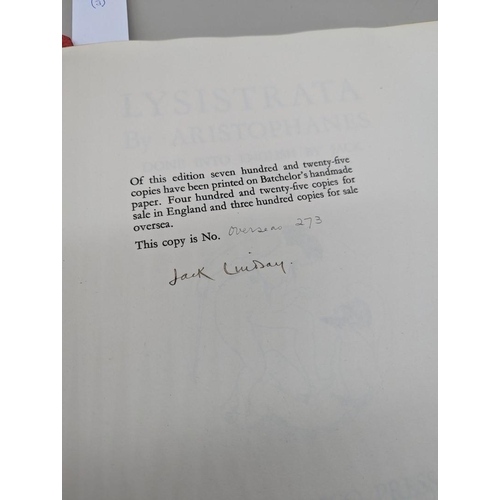 360 - LINDSAY (Norman): 'Lysistrata by Aristophanes...illustrations by Norman Lindsay': London, Fanfrolico... 