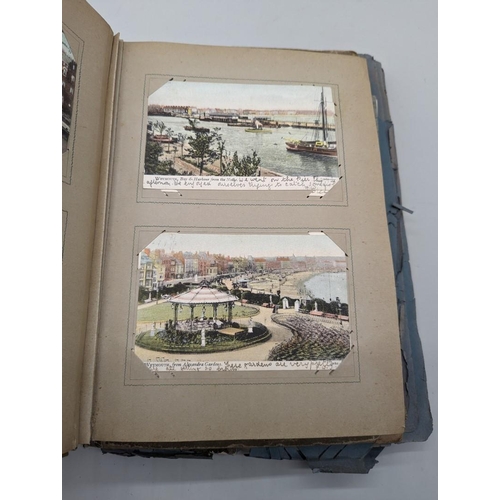 361 - POSTCARD ALBUMS: three albums containing approx 550+ vintage postcards, various types and subje... 