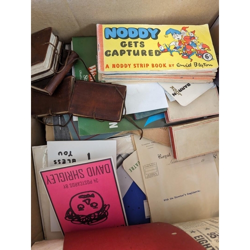 362 - MISC. BOOKS & EPHEMERA: a box, including miniature and Noddy strip books, a few vintage glamour ... 