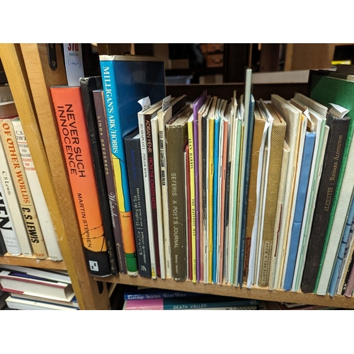 378 - POETRY: a large quantity of modern poetry over one shelf+, hardback and soft cover, many signed... 