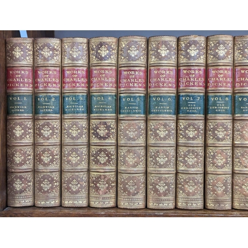 390 - BINDINGS: DICKENS (Charles): 'Works': Vols 1-15 only, Chapman & Hall, c.1880: uniform perio... 