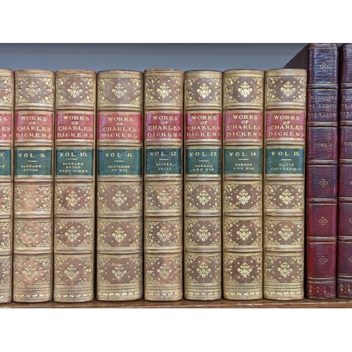 390 - BINDINGS: DICKENS (Charles): 'Works': Vols 1-15 only, Chapman & Hall, c.1880: uniform perio... 