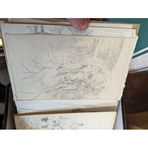 408 - WALTER GANDY: a small quantity of pencil sketches and sketchbooks, early 20thc. (Sm.Box)... 