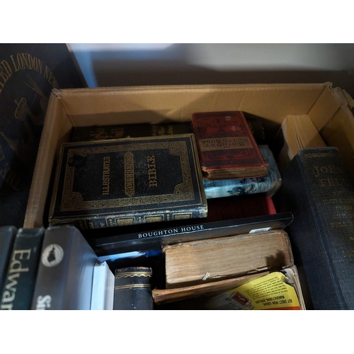 412 - MISCELLANEOUS BOOKS: a quantity in 2 boxes, 19th & 20thc publications, various sizes and bi... 