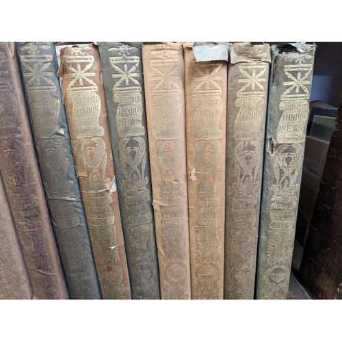 413 - WITHDRAWN FROM SALE ILLLUSTRATED LONDON NEWS: collection of 27 bound half-yearly volumes, numerous w... 