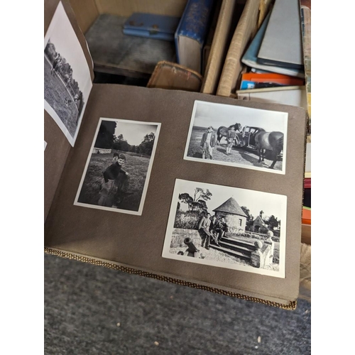 415 - MISCELLANEOUS PHOTOGRAPHY: a quantity in one box, with some books, postcards and correspondence... 