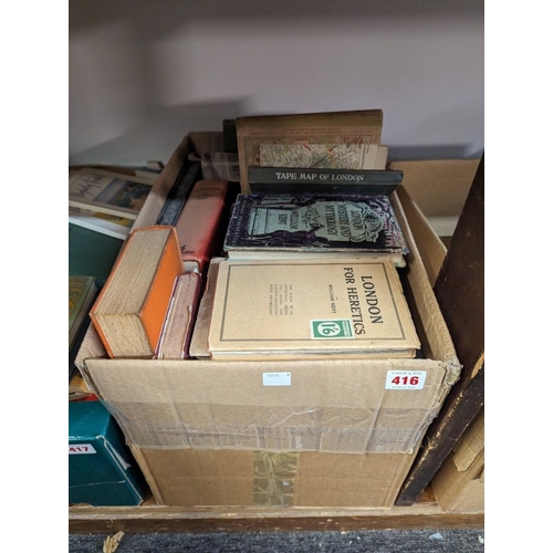 416 - LONDON: a quantity of books in one box, to include Smith & Son's Tape Indicator Map of Lond... 