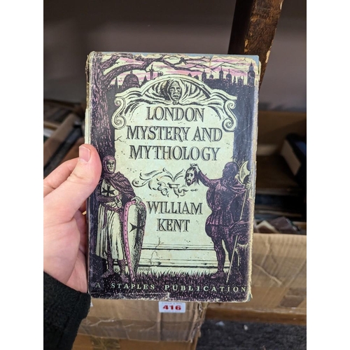 416 - LONDON: a quantity of books in one box, to include Smith & Son's Tape Indicator Map of Lond... 