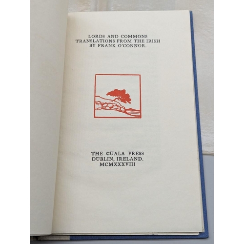 44 - O'CONNOR (Frank): 'Lords and Commons..translations from the Irish': Dublin, Cuala Press, 1938: one o... 