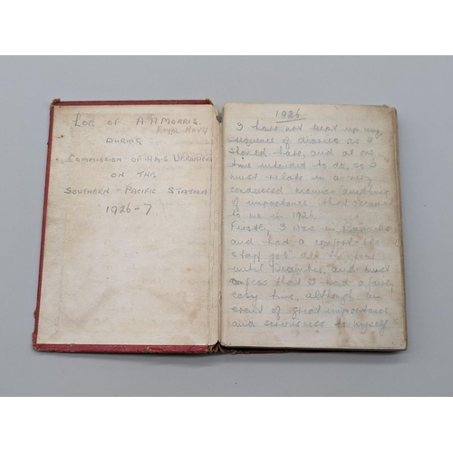 68 - MANUSCRIPT SHIPPING LOG OF A S MORRIS: 3 volumes 1926-29, ms diaries covering journey aboard Ro... 