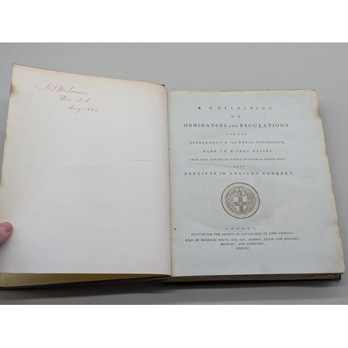 78 - COOKERY: 'A Collection of Ordinances and Regulations for the Government of the Royal Household,... 