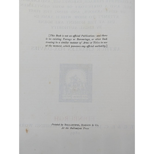 84 - FOX-DAVIES (Arthur Charles): 'Armorial Families...': Edinburgh, T C & E C Jack, 1895: publi... 