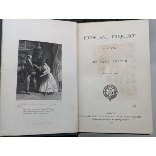 92 - AUSTEN (Jane): (Novels): 6 vols, publishers blind tooled dark green cloth gilt, rubbed with som... 