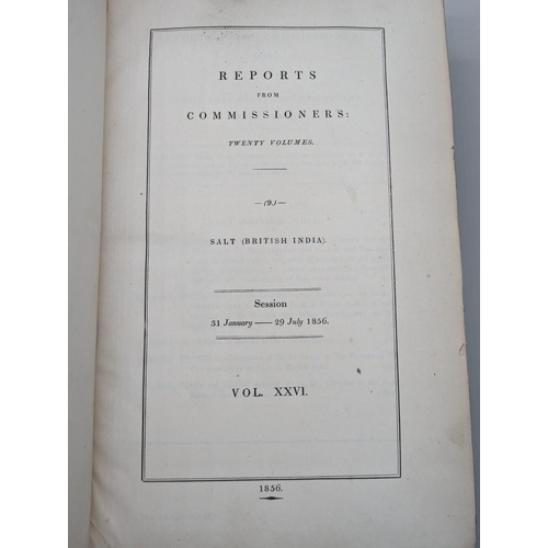 97 - INDIA 'Reports from Commissioners': SALT (British India), vol xxvi, 1856: five parts bound in one vo... 