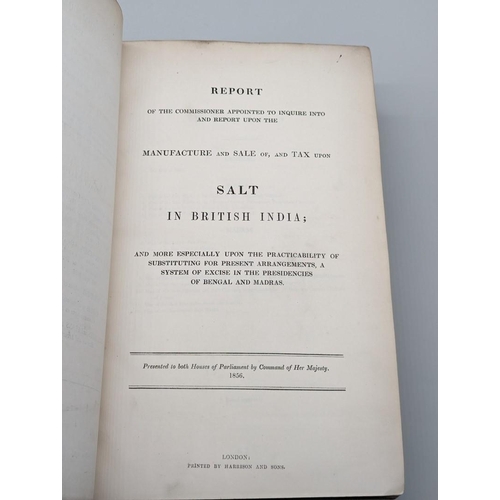 97 - INDIA 'Reports from Commissioners': SALT (British India), vol xxvi, 1856: five parts bound in one vo... 