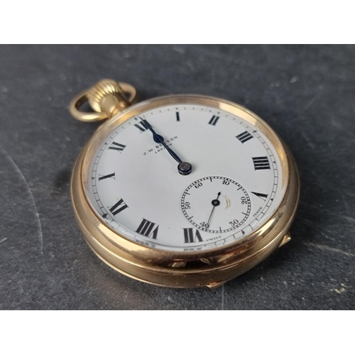 1169 - A 9ct gold stem wind pocket watch, by J W Benson, London 1933, 49mm, in original fitted case.... 