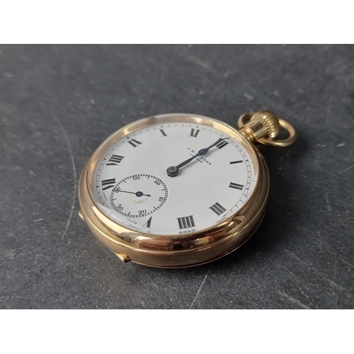 1169 - A 9ct gold stem wind pocket watch, by J W Benson, London 1933, 49mm, in original fitted case.... 