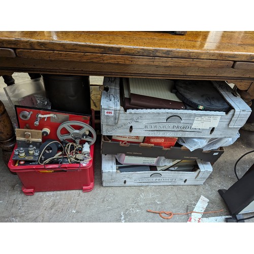 495 - CINE REELS: a large collection in 3 boxes, plus cine viewer and related spares. Said by vendor to co... 