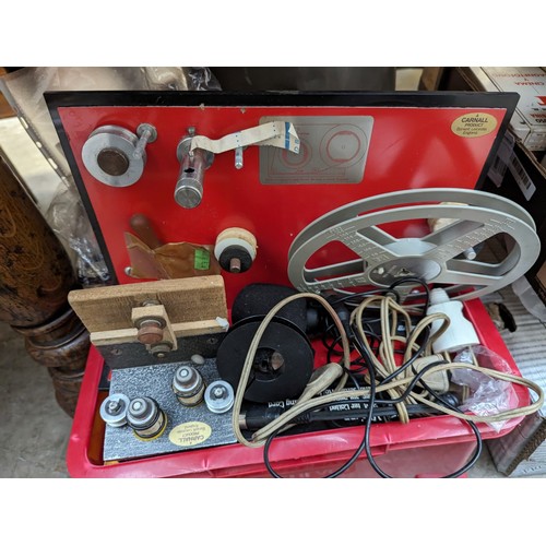 495 - CINE REELS: a large collection in 3 boxes, plus cine viewer and related spares. Said by vendor to co... 