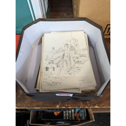 408 - WALTER GANDY: a small quantity of pencil sketches and sketchbooks, early 20thc. (Sm.Box)... 